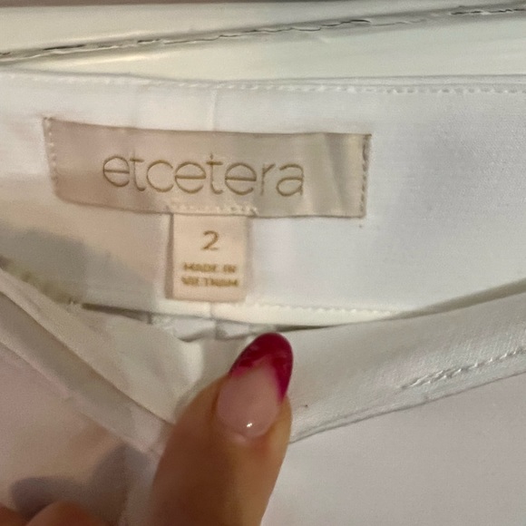 ~Etcetera White Slim Ankle Pants Sz. 2 *NWT MSRP: $198+tax - Picture 5 of 11